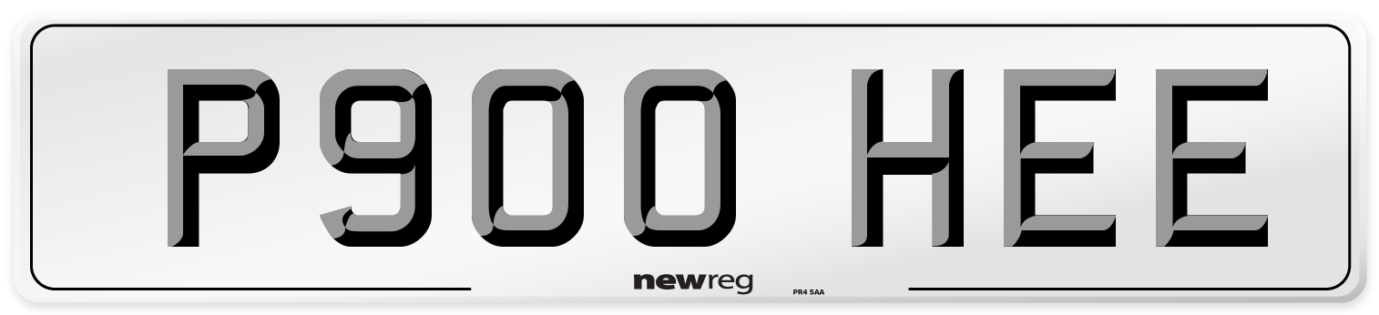 P900 HEE Number Plate from New Reg